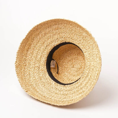 Summer Hats for Women Retro Flat Drooping Hat Brim Hand-made Raffia Straw Hat Ladies Outdoor Sun Protection Beach Straw Hat