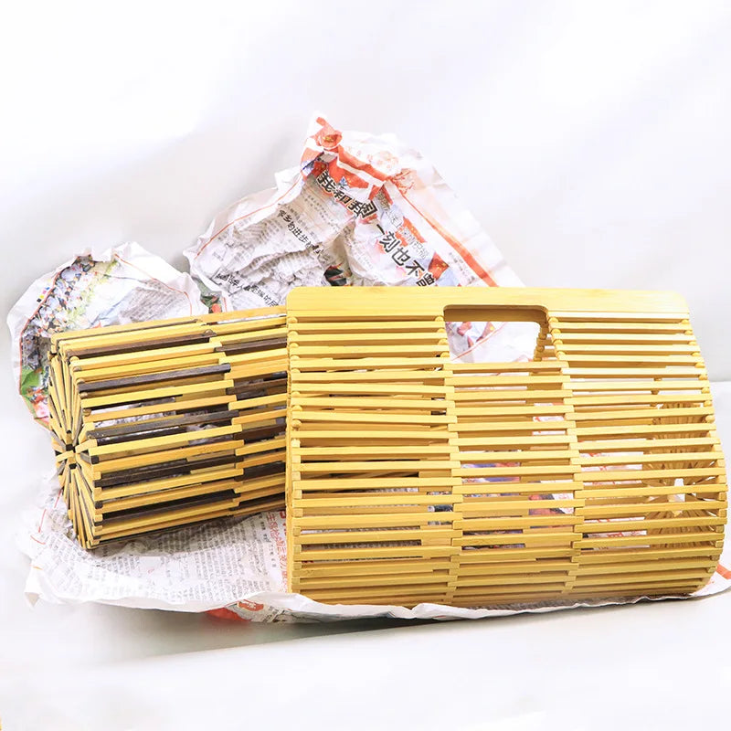 Vintage Wicker Handbag Women's Oval Shape Beach Outdoor Handwoven Bag Traditional Craftsmanship Fashion Luxury Handbag