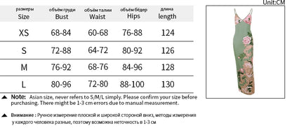 Sleeveless Print Suspender dress women Fashion Vneck slim long skirt 2024 summer fashion women's beach party club robe JY23159SK