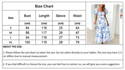 Printed Dress Women Summer Off Shoulder Backless Boho Beach Long Dresses Ladies Casual Party Holiday Maxi Dress A-Line Vestidos