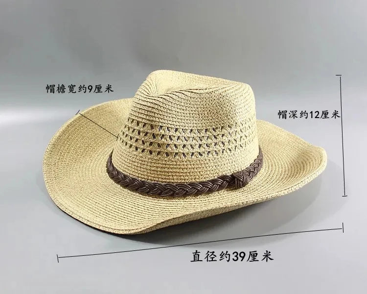 Top Quality Man Straw Hat Wide Brim Beach Foldable Cap Big Bone Men Plus Size Fedora Hat 58CM 60CM 62CM