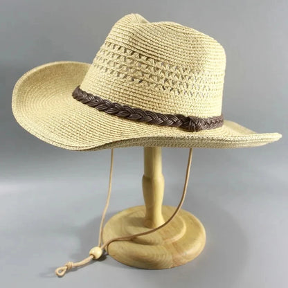 Top Quality Man Straw Hat Wide Brim Beach Foldable Cap Big Bone Men Plus Size Fedora Hat 58CM 60CM 62CM