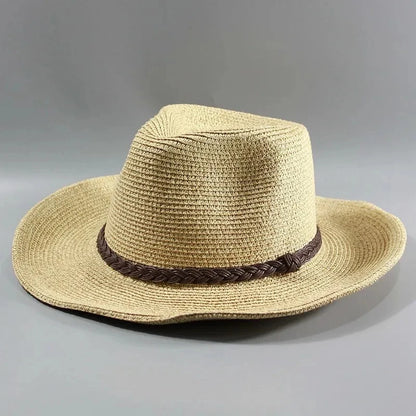 Top Quality Man Straw Hat Wide Brim Beach Foldable Cap Big Bone Men Plus Size Fedora Hat 58CM 60CM 62CM