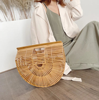 Elegant Female Weave Tote bag 2022 Fashion New High quality Women's Designer Handbag Large Saddle bag Straw Beach Travel bag