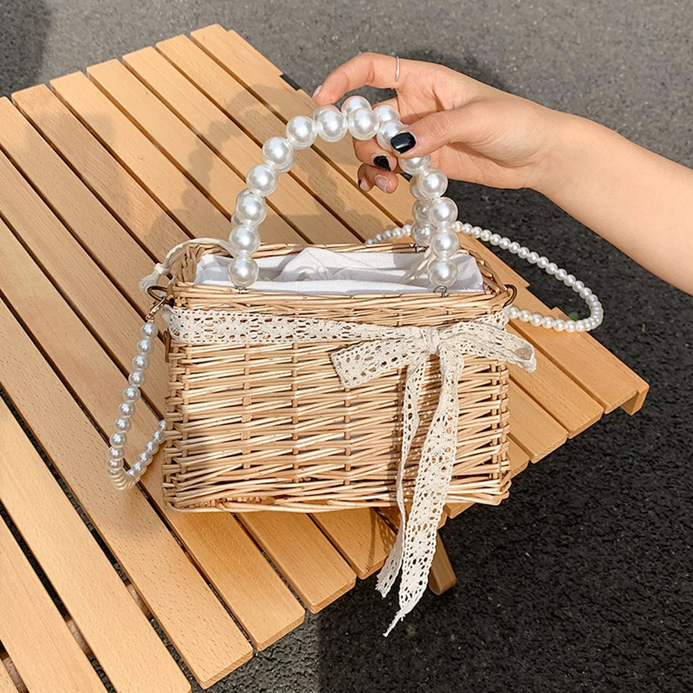 Straw Bags Women's Beach Bag Trend 2022 Summer Bohemian Luxury Designer Handbags Purses Rattan Handmade Picnic Basket Sac Femme